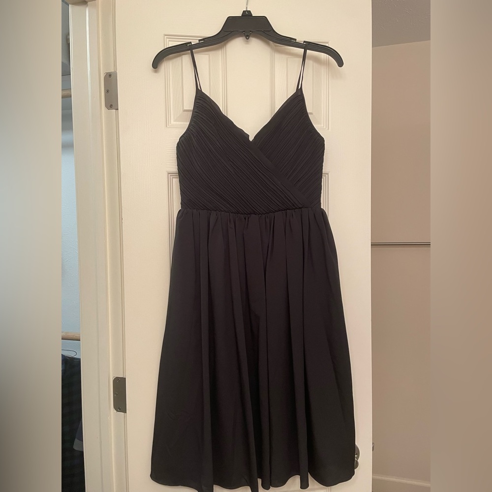 Pleated Banana Republic black dress